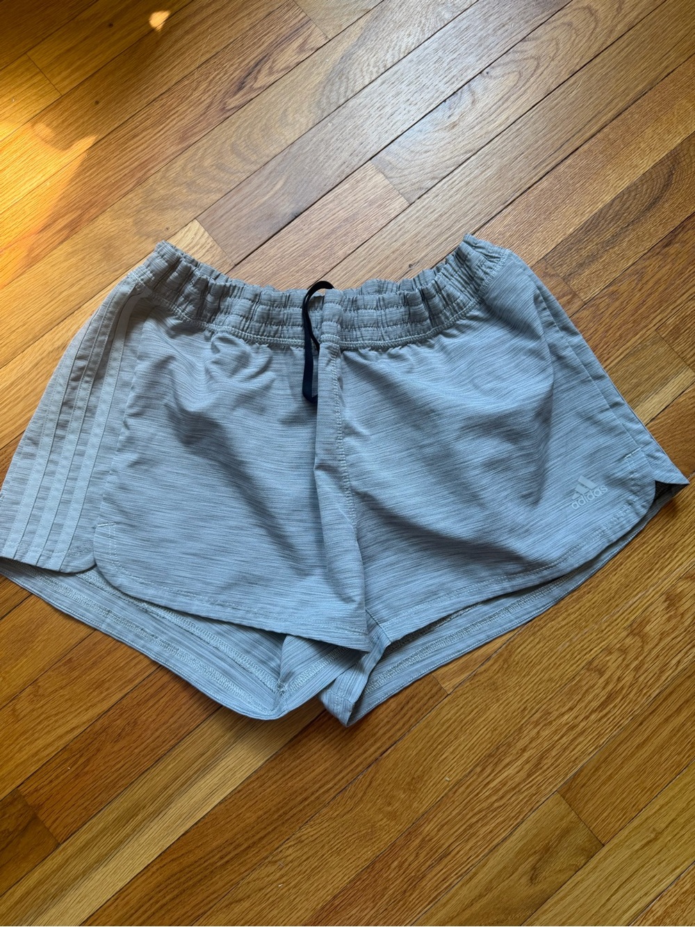 adidas Women’s Heather Gray Athletic Shorts with Side Stripes